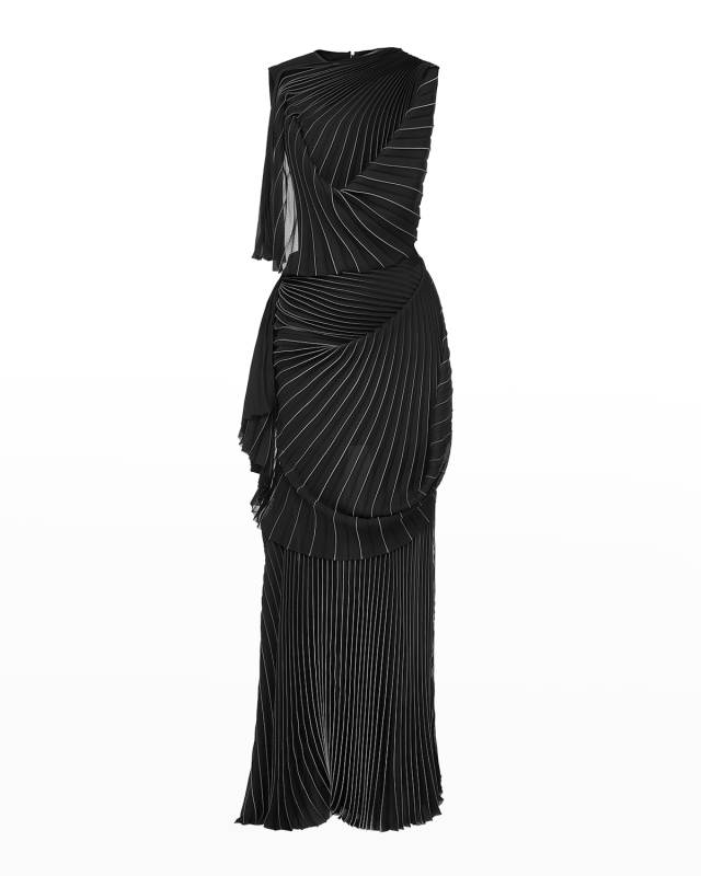 Coda Draped Pleated Gown